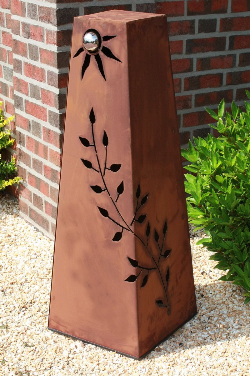 Rost Säule konisch + Schale RS72+S11 XL Säule Blumen Deko Garten Rostsäule + Rostschale