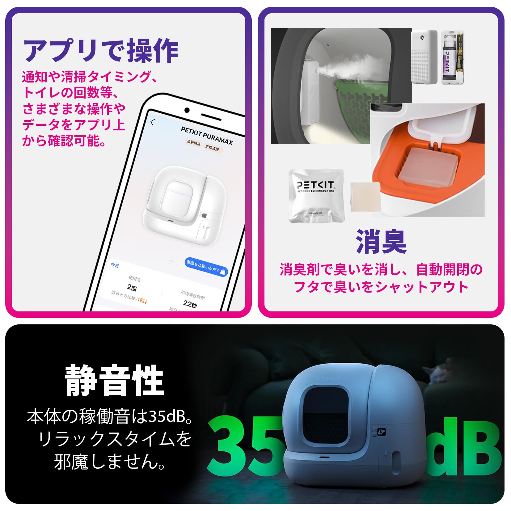 Amazon | [PETKIT(ペットキット)] 猫用自動トイレ エントリーセット