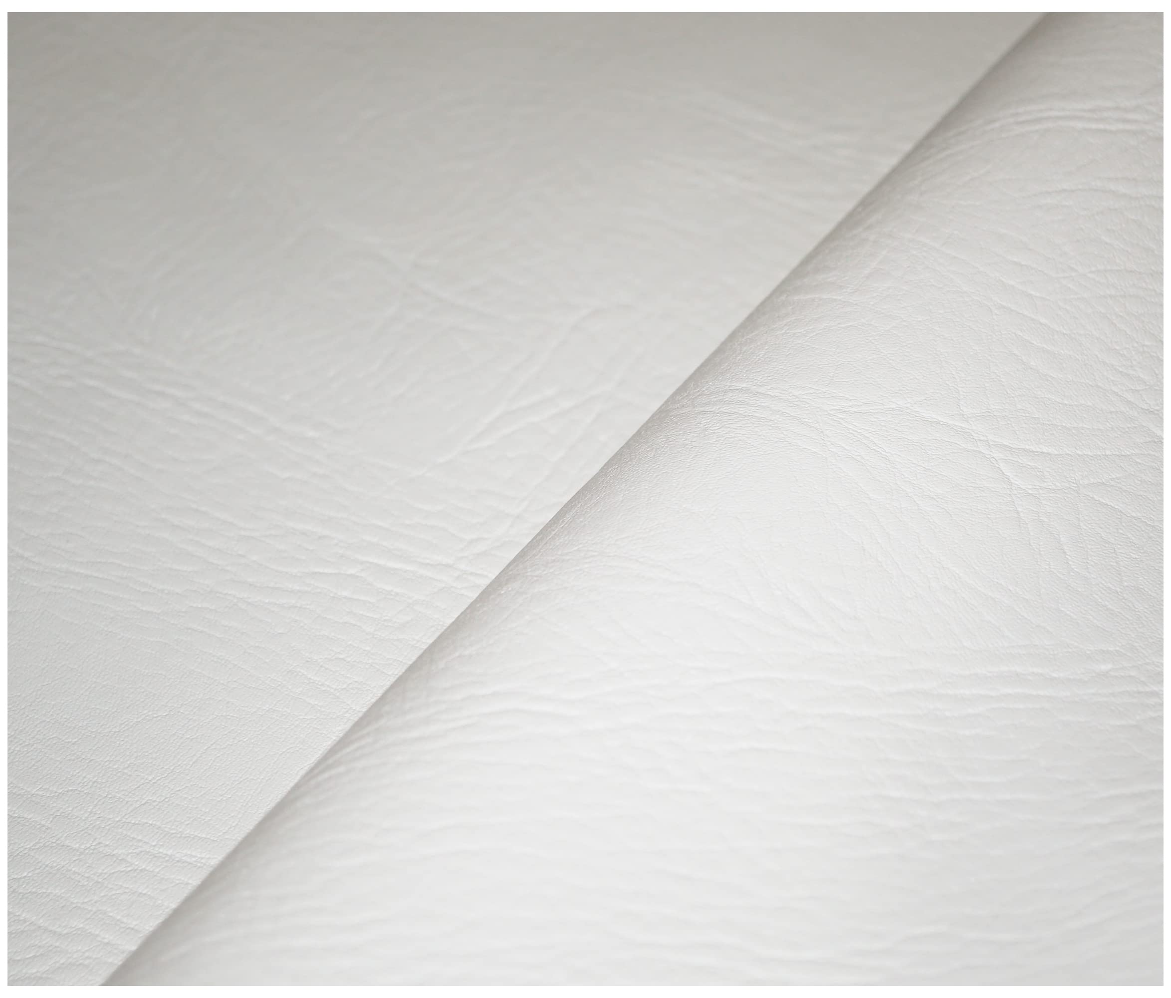 Chester Grained Faux Leather Fabric Fire Retardant Leatherette Upholstery Waterproof Heavy Duty Leathercloth Material (5 Metre (500cm x 140cm), White)