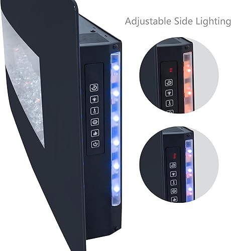 Miniatura 5 de Inserto de chimenea eléctrica, 36 pulgadas empotrado en la pared y montado en la pared chimenea de imitación de 1500 W, apto para 2 x 4 y 2 x 6 con