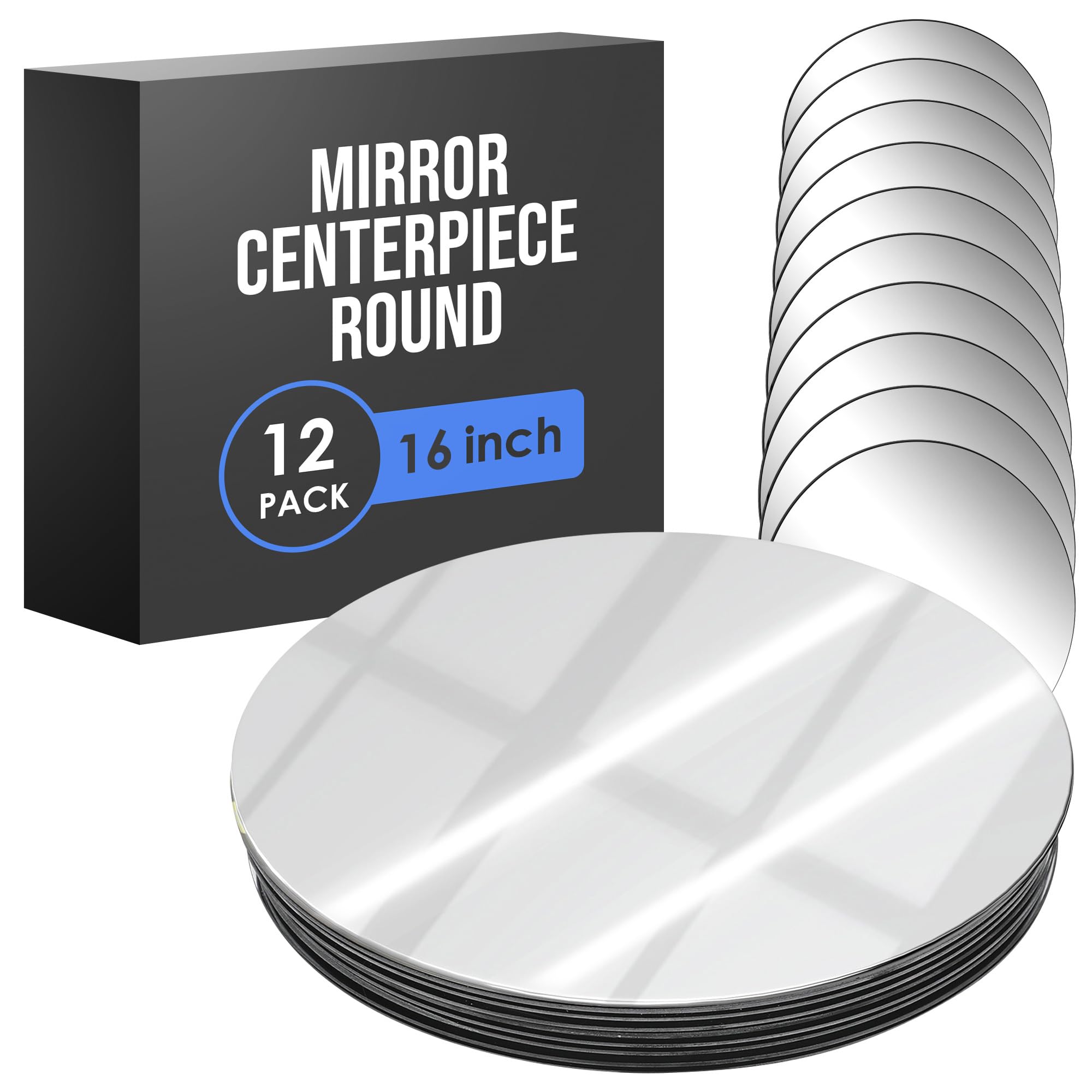 Mirror Centerpieces for Tables, 16 Inch, 12 Pack, Center Piece, Wedding