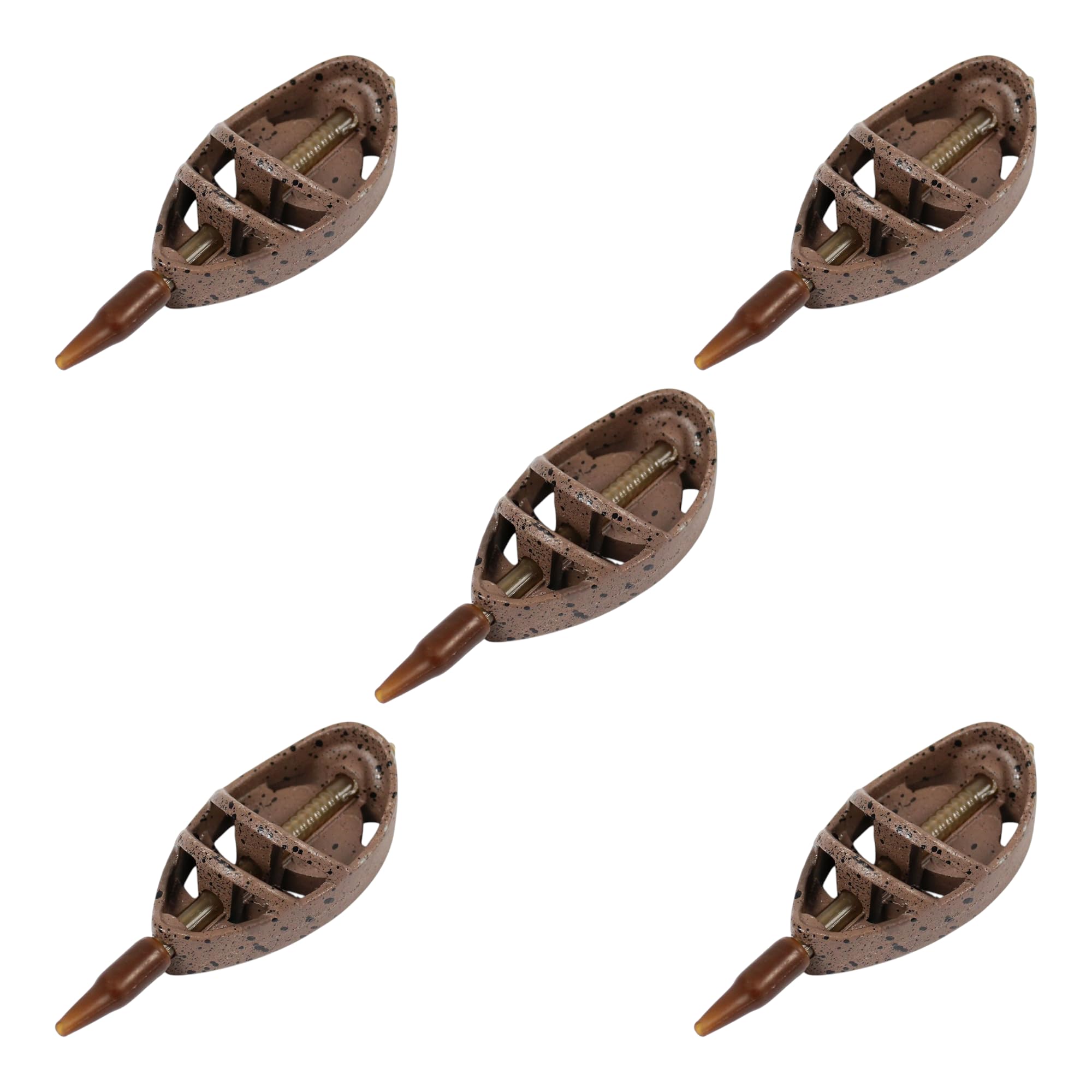Ribbed Method Feeder Set 5 sztuk karmników – Drop Shape kosz na karmę – 60g ołów wędkarski & Anti Tangle Sleeve – montaż karpiowy – wędkarstwo gruntowe – akcesoria do wędkarstwa karpiowego