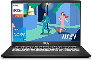 MSI Modern 14, Intel 12th Gen. i5 1235U,36CM Laptop(16GB/512GB NVMe SSD/Windows 11 Home/Iris Xe/Classic Black/1.4Kg),C12M...