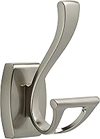 Delta Dansant Double Towel Hook, SpotShield Brushed Nickel Robe Holder for Bathroom - Durable Zinc, Easy Install
