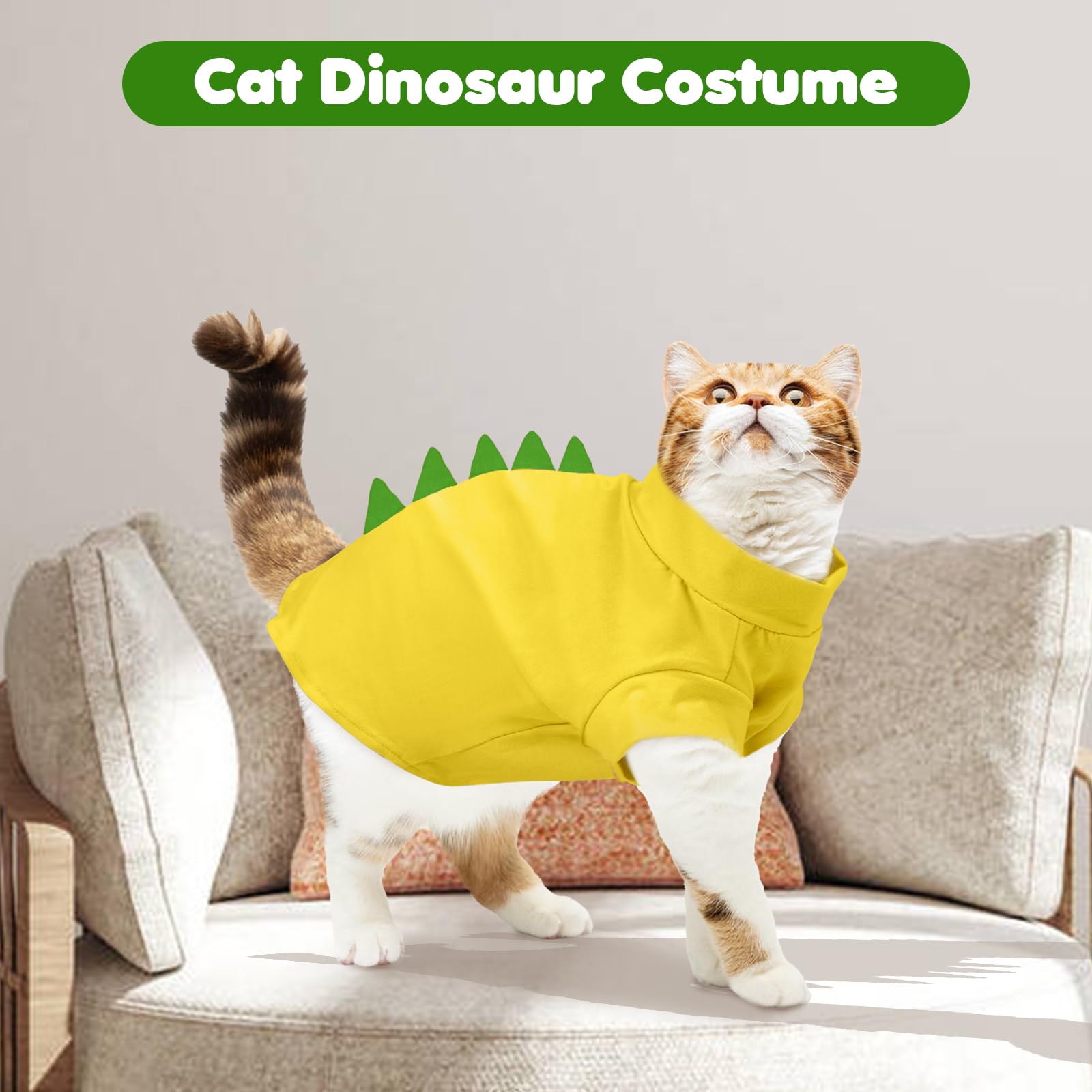 Stitch Dog Costume Dinosaur Print Sphynx Cat Shirt Breathable