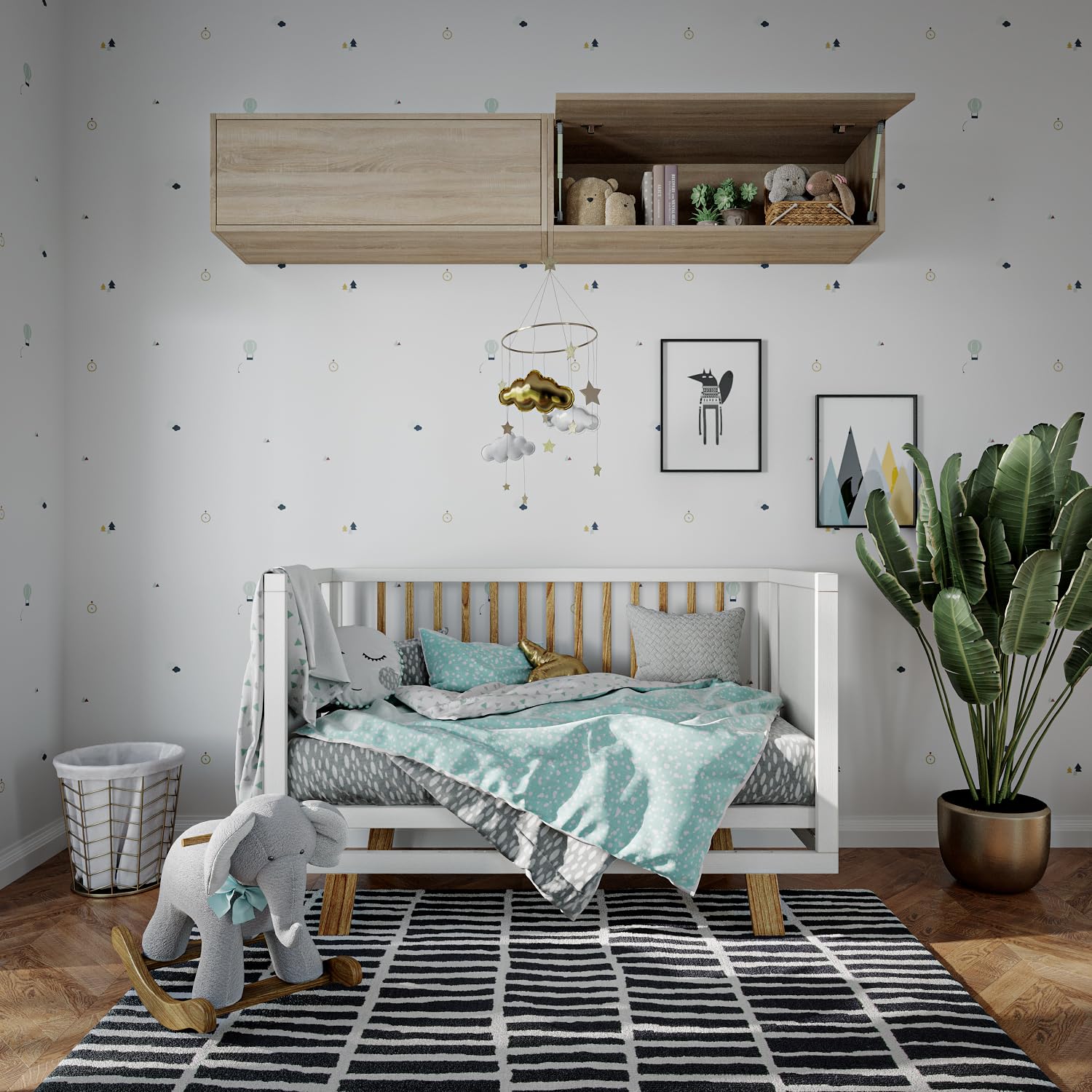PLATAN ROOM Szafka ścienna 100 x 35 x 35 cm, szafka kuchenna składana do łazienki, przedpokoju, salonu, szafka ścienna (dąb sonoma)