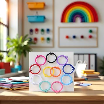 20 Pcs Multi-Colored Metal Flat Split Keyrings Keychain Rings for Home Office Car Keys Attachment Jump Rings Crafts Projects (30mm)