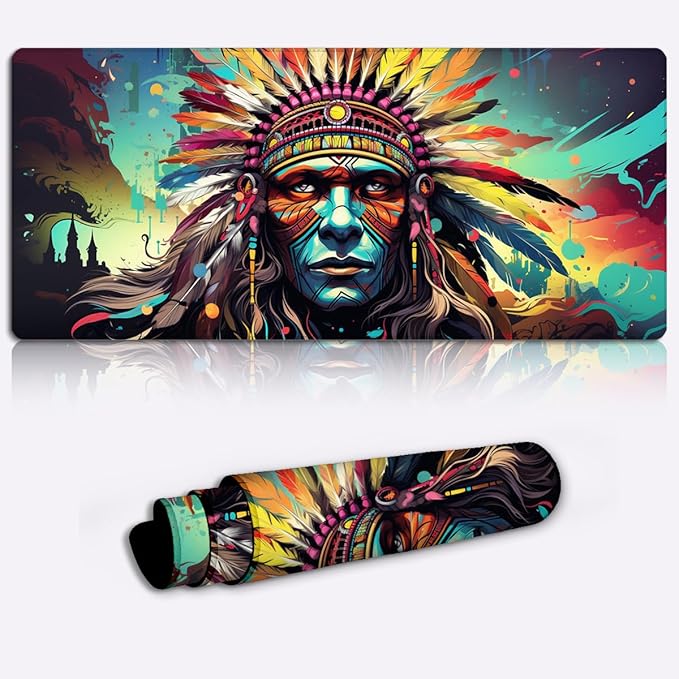 CHTXD Native American Keyboard Mouse Pad, Long Extended Pads , Table