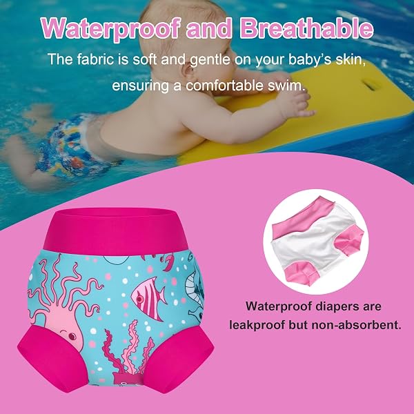 BIG ELEPHANT Pannolini da Nuoto per Bambini 28 Pezzi – Riutilizzabili, Regolabili e Lavabili Costume da Bagno per Neonati e Bambini - 5