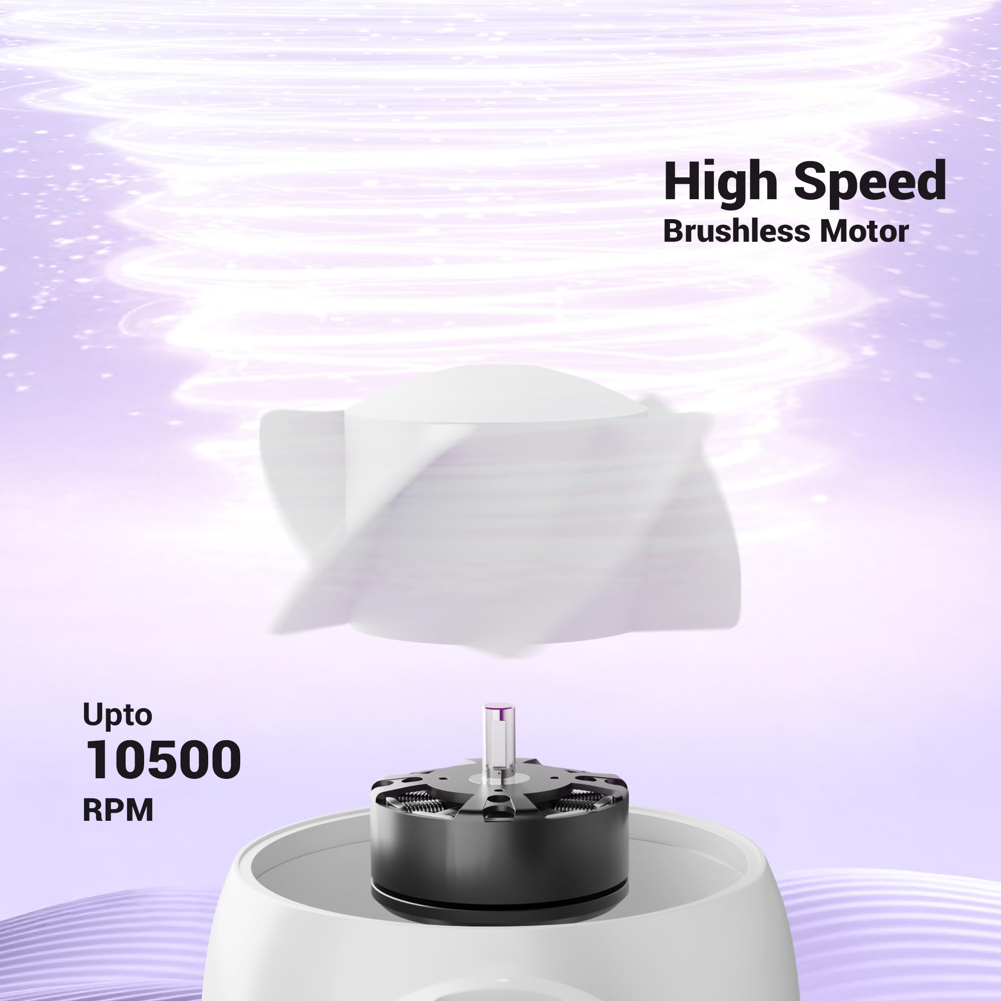 ZEBRONICS Heat Buster 100, Mini Portable Hand Fan, 10500 RPM, 3 Speed Modes with Brushless Motor, Upto 5.4m/s Airflow, Type C Charging, for Travel, Makeup, Office, Home (White) — Amazon image 2