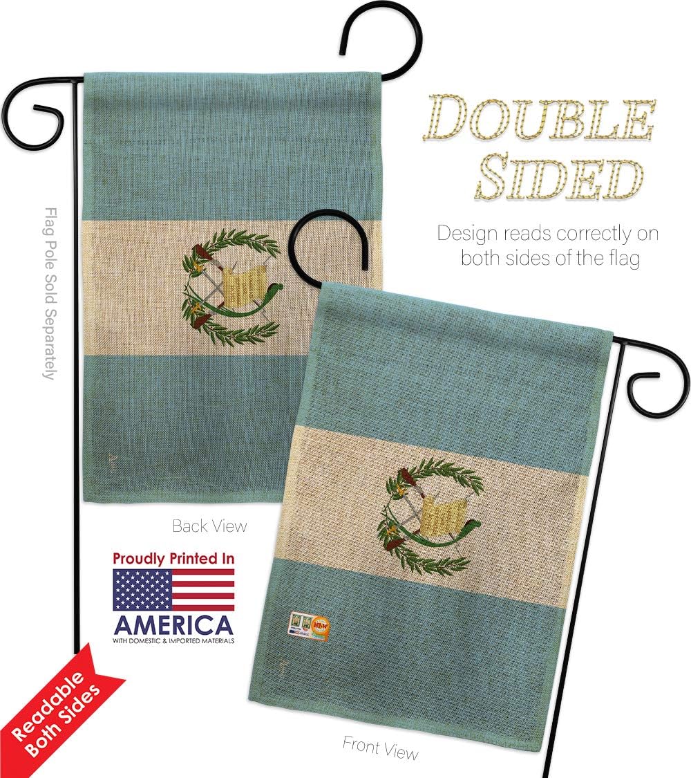 Guatemala Burlap Garden Flag Nationality Nation International World Country Particular Area Small Decorative Gift Yard House Banner Double-Sided Made In USA 13 X 18.5