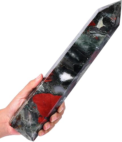 AMOYSTONE Torre de varita curativa de cristal curativo de obelisco africano extra grande, 6 columnas facetadas Reiki Chakra Meditación Terapia Rojo disponible en Yaxa Peru