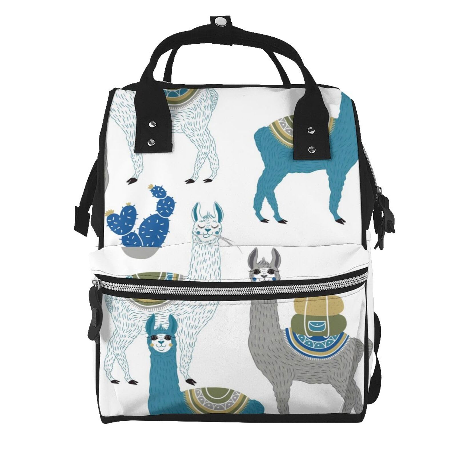 Sac à dos décontracté lama et cactus avec grand compartiment - 7