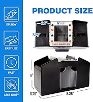 Vista 2 de GSE Games & Sports Expert Barajador automático de cartas de 4 barajas, enchufe de alimentación y máquinas barajadoras a batería para jugar a