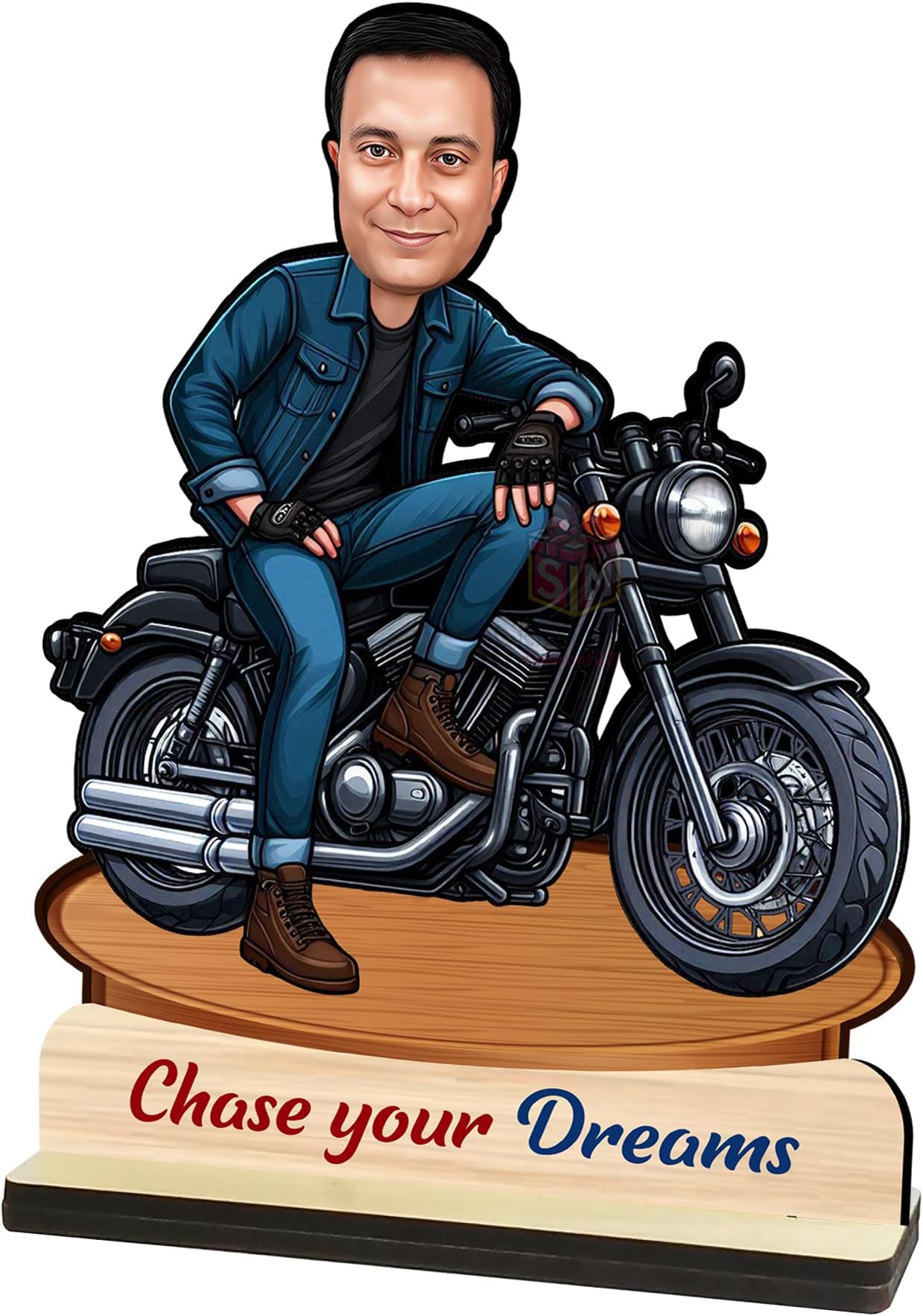 - Customized Brother Caricature On Bike Best Gift for Brother & Friends (8x6 Inch)
