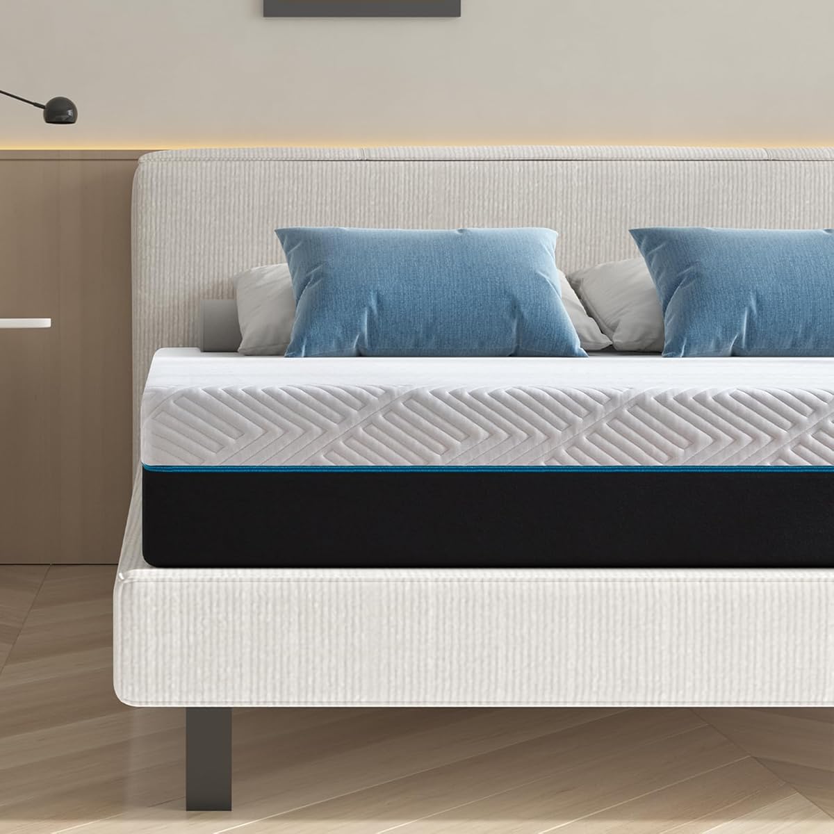 Slomix 8-inch Gel-Infused Ultra-Comfort Supportive and Medium Firmness Memory Foam Mattress, Black Full Mattress