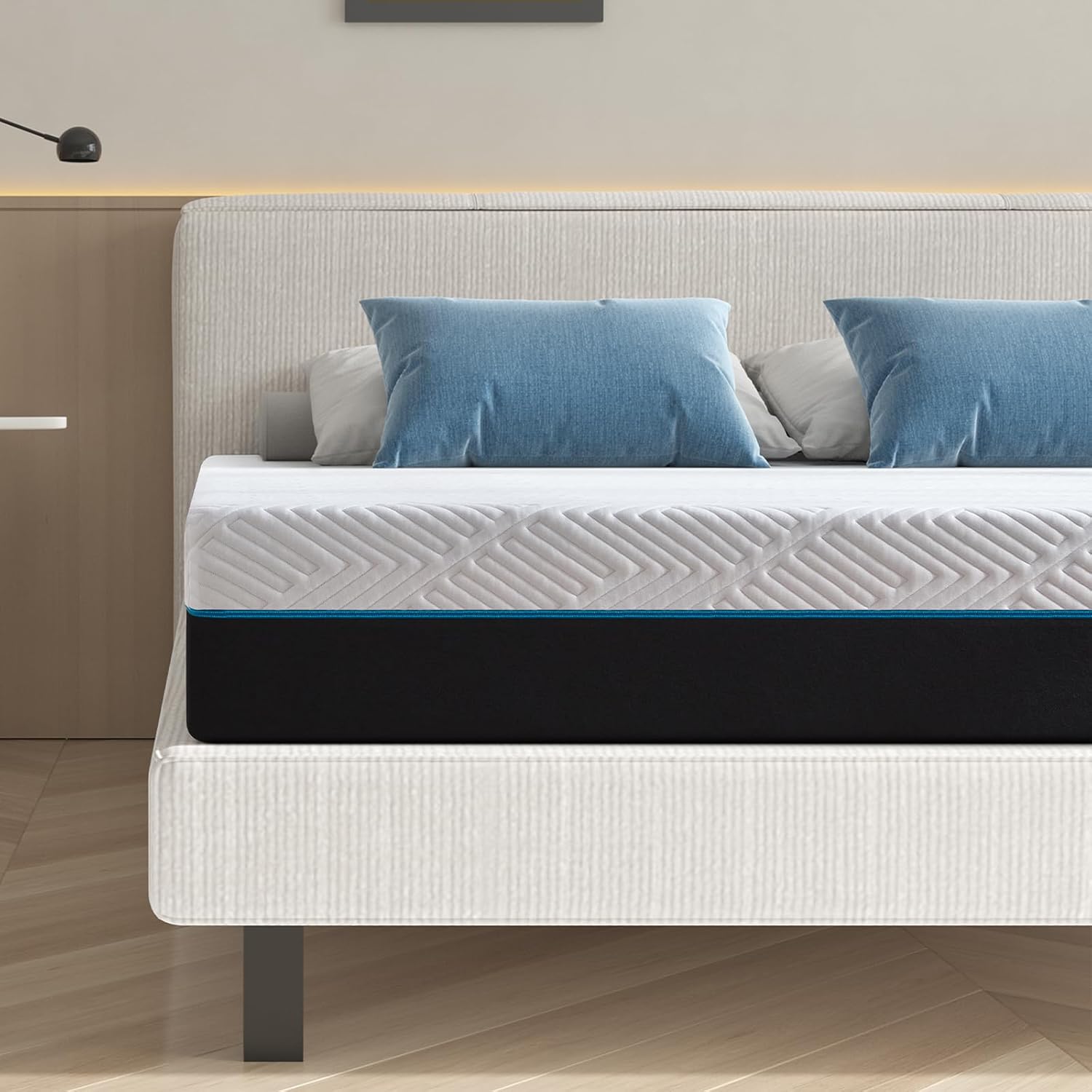 Slomix 8-inch Gel-Infused Ultra-Comfort Supportive and Medium Firmness Memory Foam Mattress, Black Full Mattress