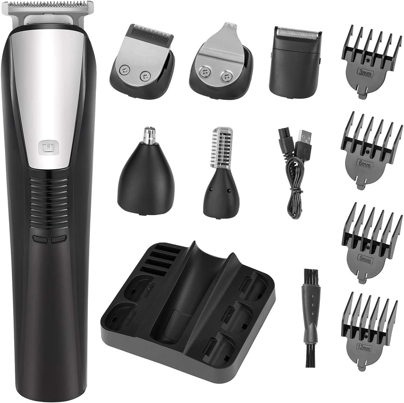 Beard Trimmer Mens Hair Clipper Mustache Trimmer Shaver Body Groomer Trimmer and Nose Trimmer Electric Razor Professional 6 in 1 Waterproof Grooming Kit