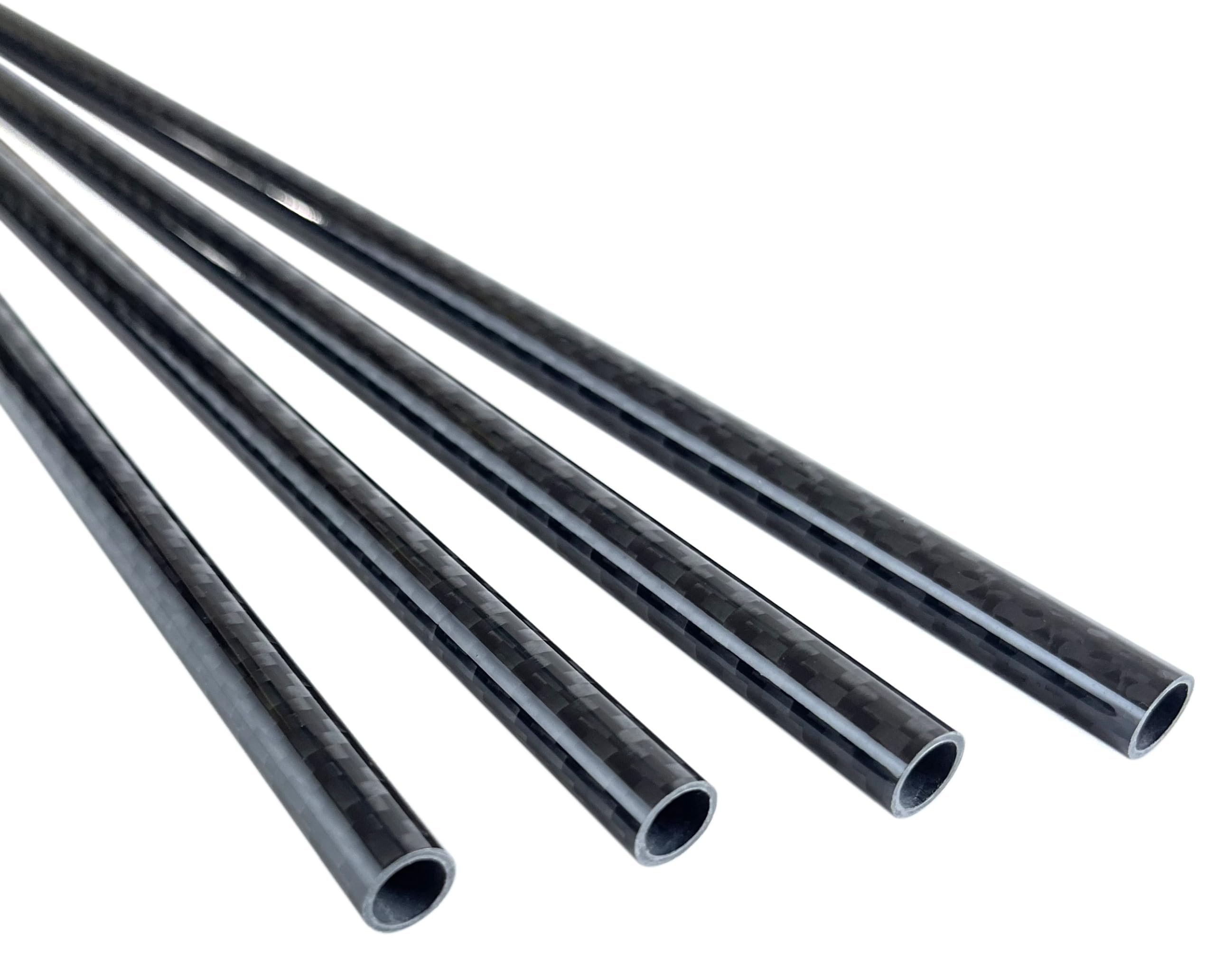 Tube en fibre de carbone 10mm x 8mm x 420mm - Lot de 4 pièces pour modélisme