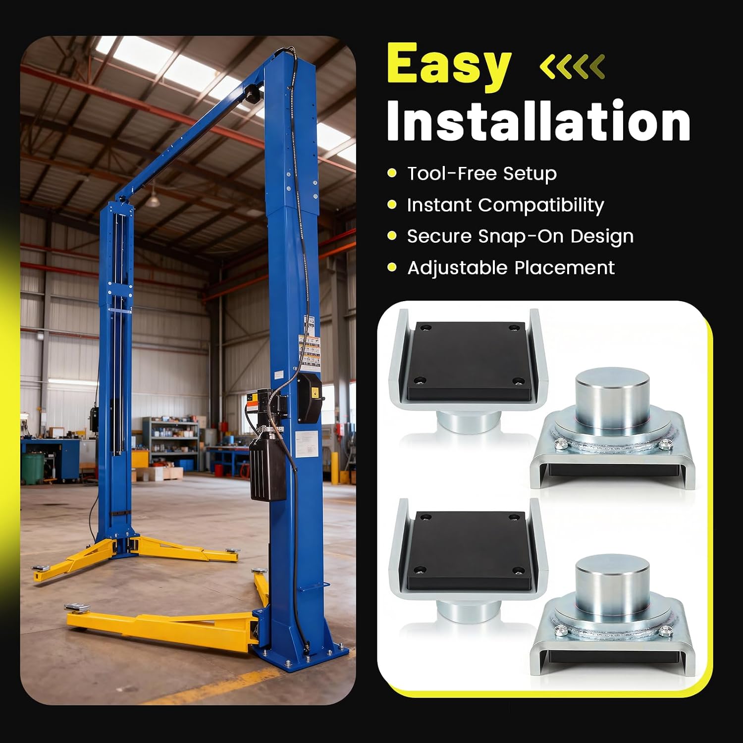 5215761 Car Lift Frame Cradle Pads Fits for BendPak & Dannmar 2 Post Lift XPR-10 XPR-12 XPR-15 XPR-18 AP Series Lift,4 Set 60mm Auto Lift Adapter, Car Lift Adapter