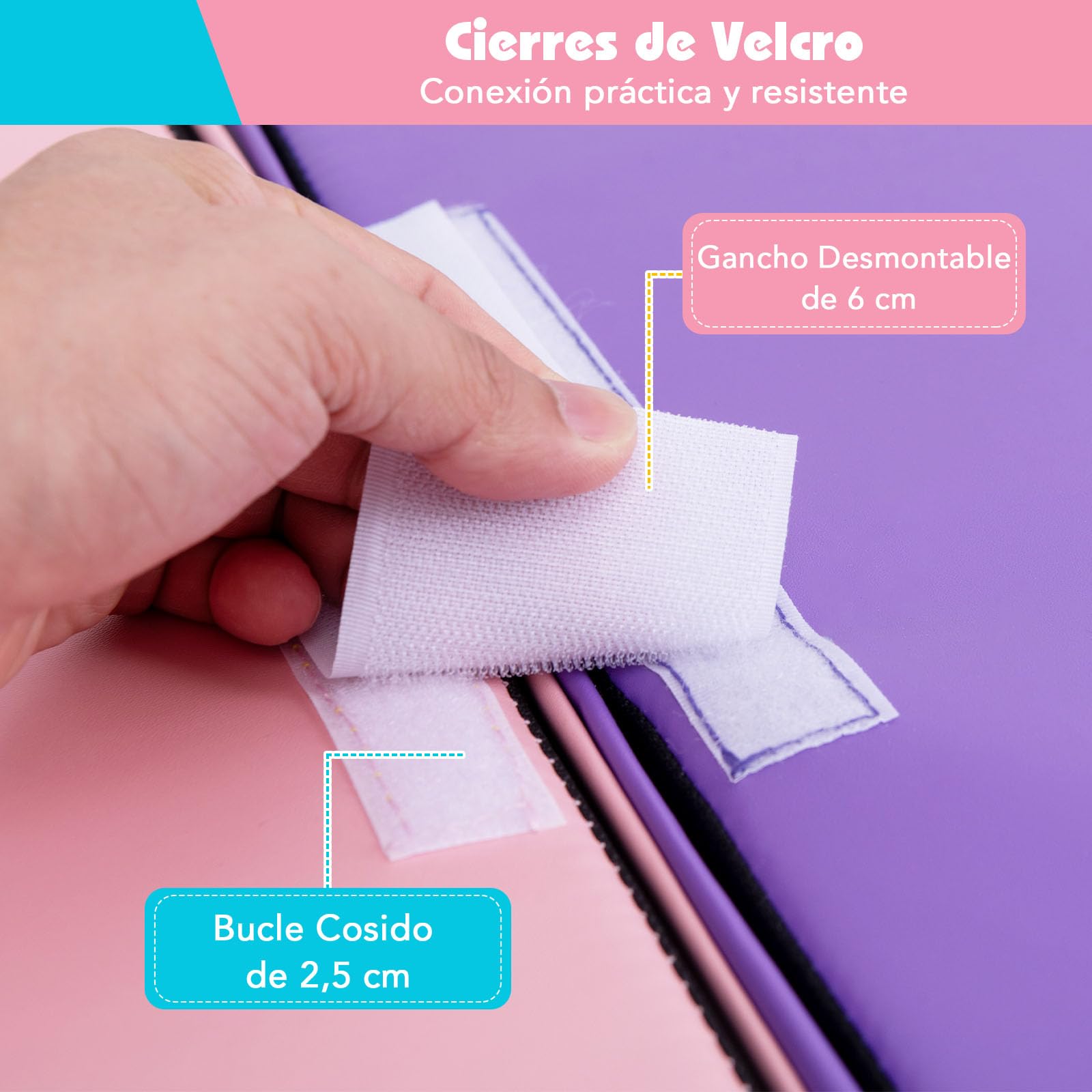 GOPLUS Parque Infantil de Espuma con Escalera y Tobogán para Niños de 6 Meses a 3 Años, Ideal para Trepar y Realizar Actividades Físicas, Set de 2 Bloques de Construcción de Espuma (Violeta)