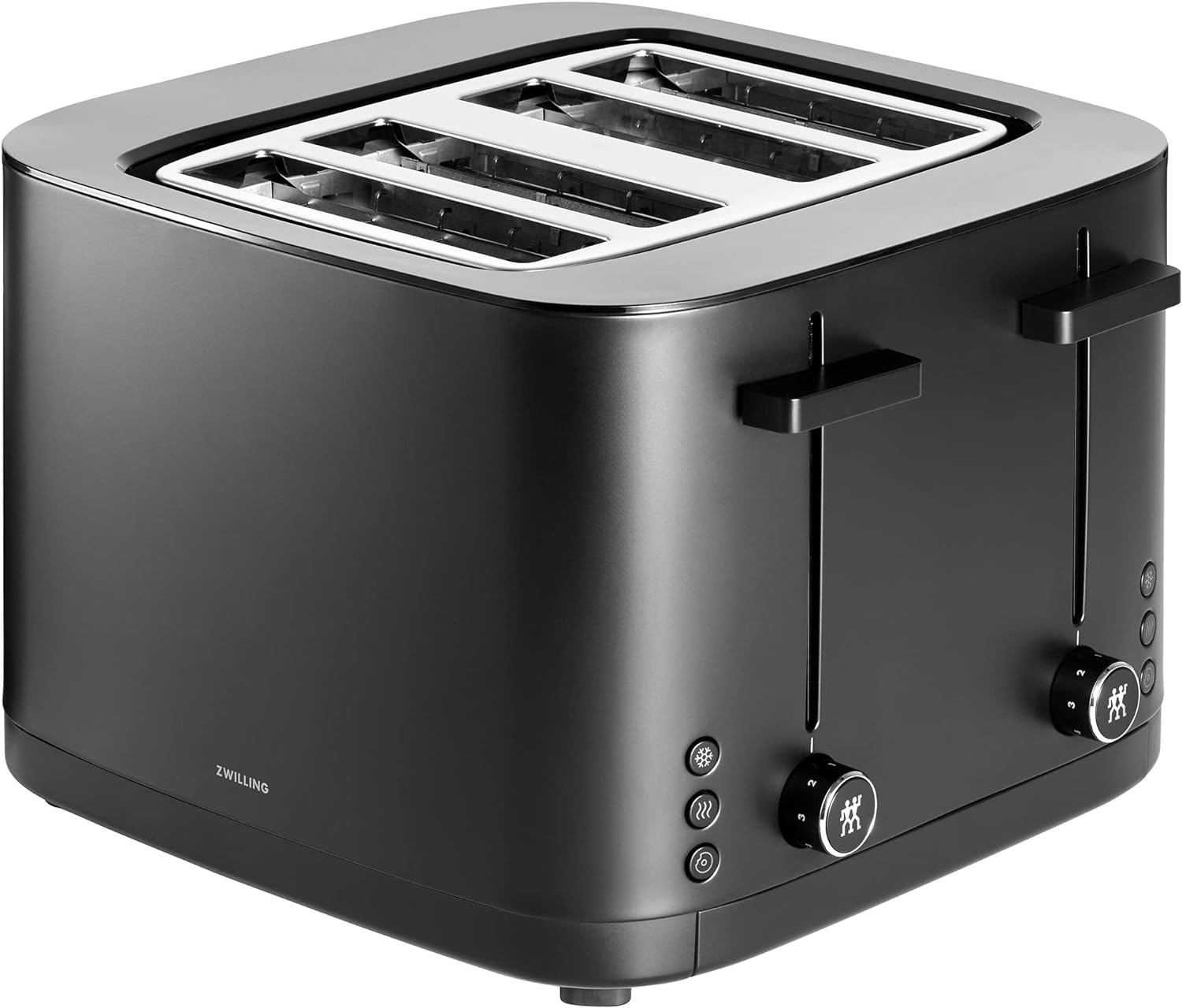ZWILLING Enfinigy 4 Slice Toaster with Extra Wide 1.5" Slots for Bagels, 7 Toast Settings, Even Toasting, Reheat, Cancel, Defrost, Black Black 4 Slice with Extra Wide 1.5" Slots Toaster