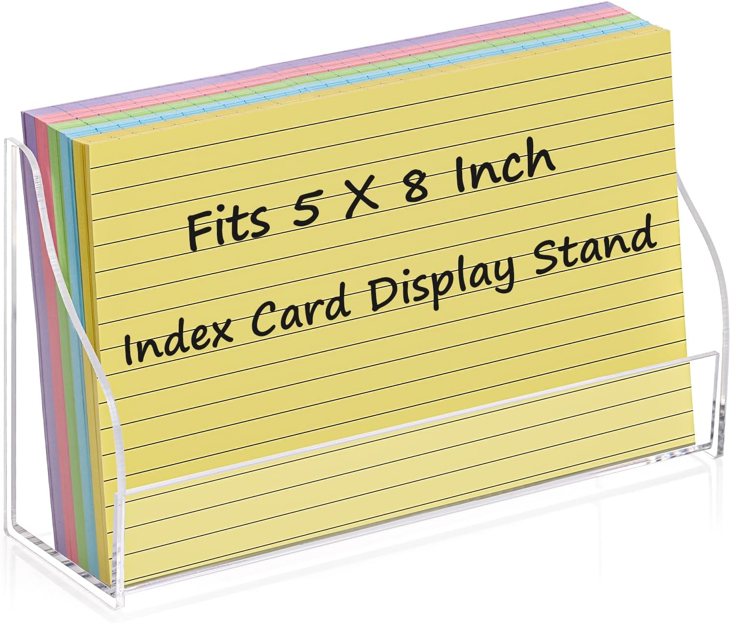 5x8 Acrylic Index Card Holder Index Card Display Stand For Desk Note Cards File Box Postcard Holder Business Stand Display Index Organizer Case for Office Business Desktop(No Cards) Transparent