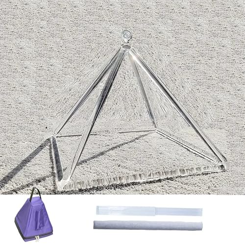 YNIYUJKL Clear Crystal Singing Pyramid Inch With Carrying Case And Striker Best Gift For Sound Healing Meditation Sound Therapy Yoga,11Inch,8 inch