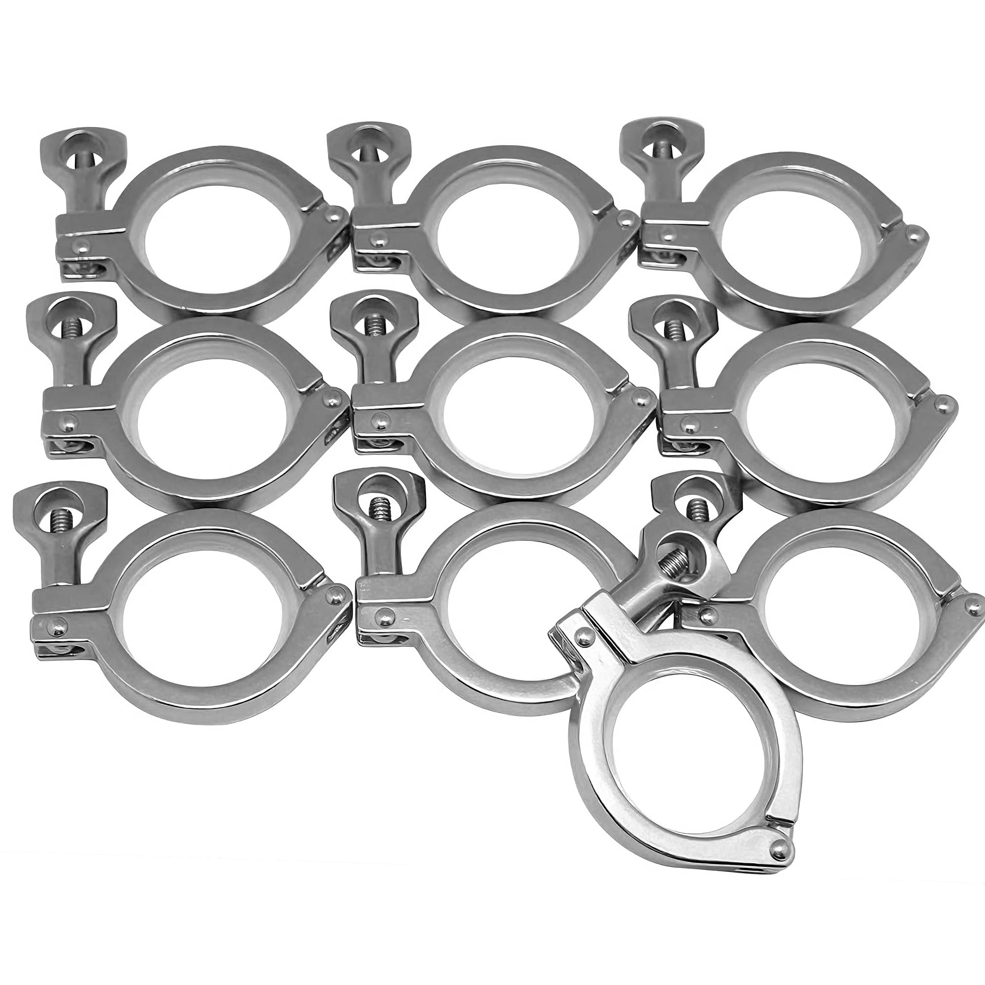 Stainless Steel 304 Heavy Duty Tri Clamp Clover Single Pin with Wing Nut for Ferrule TC 2 inch 10 Pack โ image 1