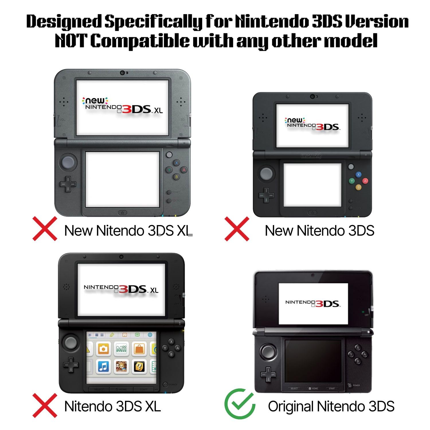 TNP 3DS Case - Ultra Clear Crystal Transparent Hard Shell Protective Case Cover Skin Accessory Compatible with Nintendo 3DS by TNP Products