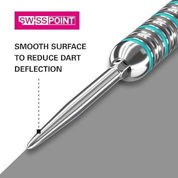 Target Darts Swiss Points, Smooth Swiss Point Dart Tips (3 Pack Set of Tips) 40MM, Silver | Change Dart Points, Professional Darts Accessories