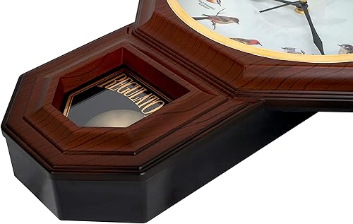 Miniatura 5 de JUSTIME Unique 12 North America Bird's Song Schoolhouse - Reloj de pared con péndulo de campanillas cada hora melodía hecha en Taiwán