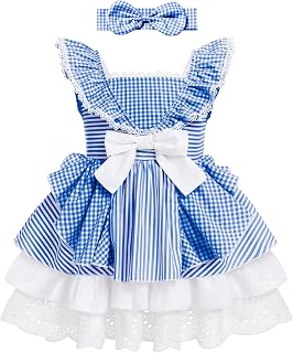Baby Girl Tutu Dress Toddler Plaid Outfit Striped Gingham Ruffle Princess Birthday Party Dress Bowknot Sundress +Bow Headband Price In India