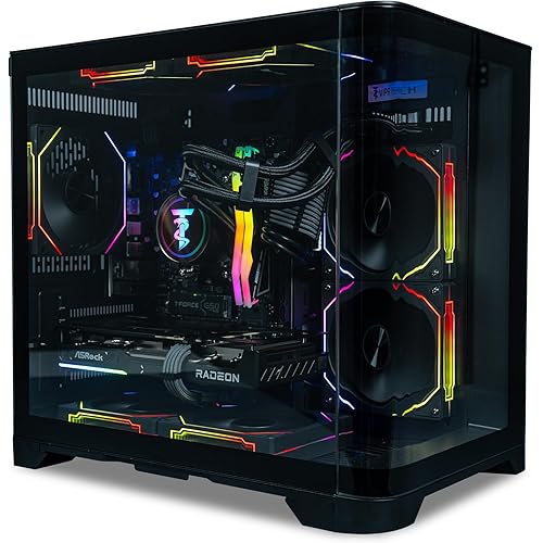 ViprTech Reaper 2.5 Liquid-Cooled PC - AMD Ryzen 7 8700F (5.0Ghz Turbo), AMD RX 9060 XT 16GB, 32GB DDR5 6400, 2TB NVMe SSD, Gold-Rated PSU, VR-Ready, WiFi BT, Win 11, Gaming Desktop Computer, Black
