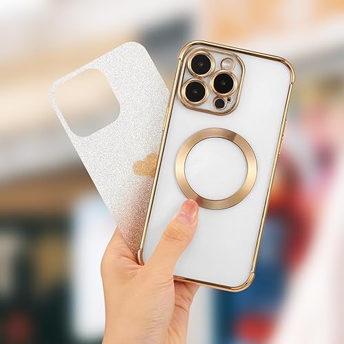 Miniatura 8 de RALEAVO Funda magnética para iPhone 14 Pro Max compatible con Magsafe protección contra caídas de grado militar Funda transparente delgada chapada a