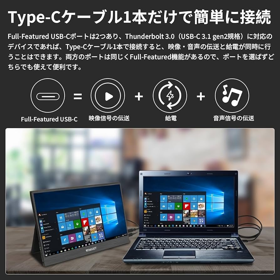 Amazon.co.jp: WIMAXIT モバイルモニター 13.3インチ 4mm狭額縁