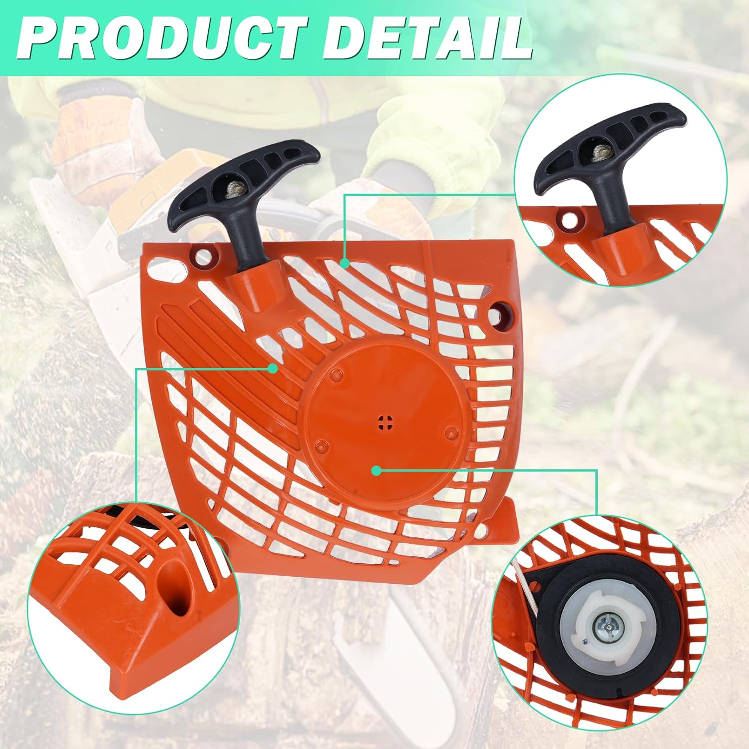 A051000982 Starter Assembly, CS-400 Recoil Starter Assembly for Echo CS-370 CS-370F CS-400 CS-400F CS-420ES Chainsaws, CS-370 CS-420 Recoil Assy Replace # A051000981, A051000980