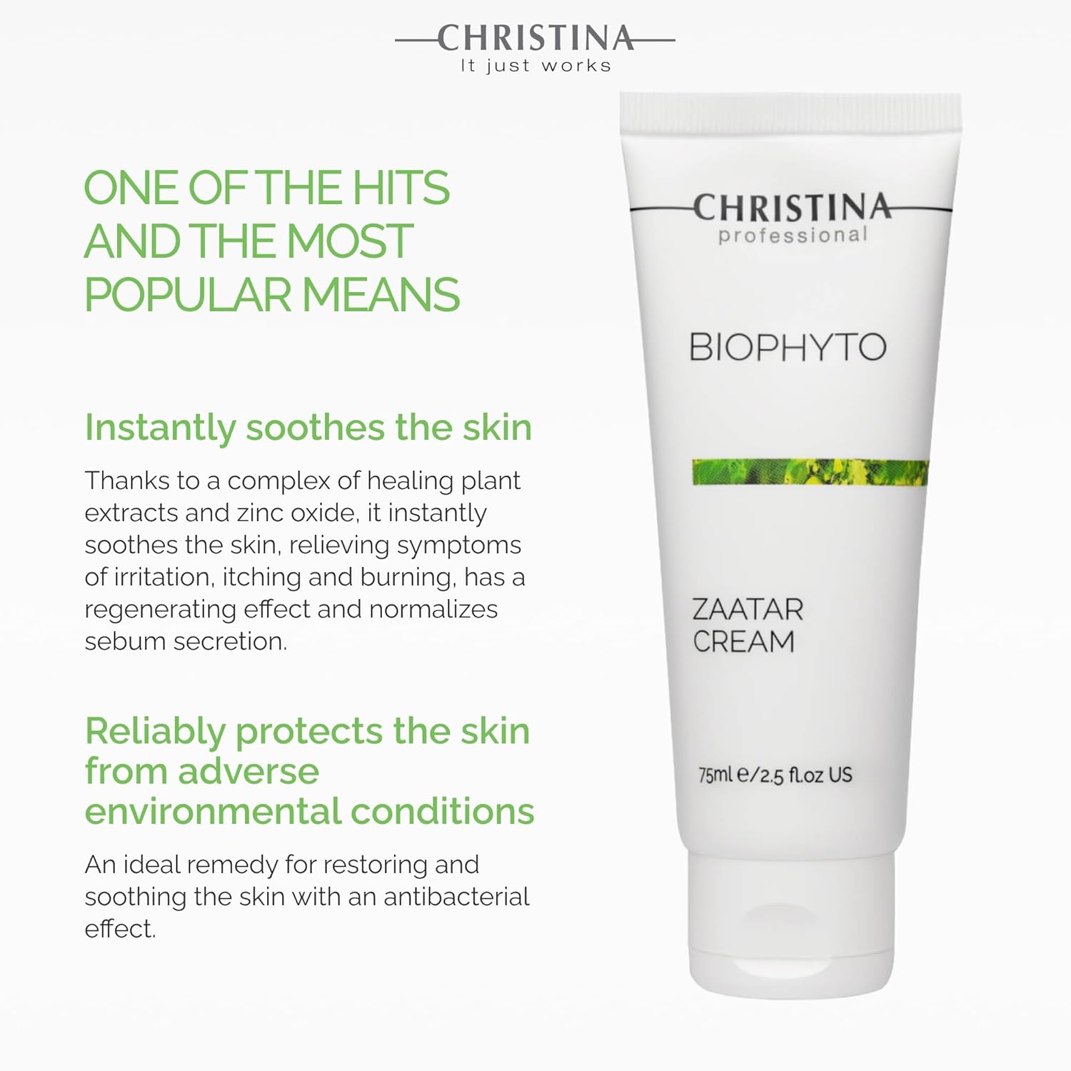 -CHRISTINA- Biophyto Zaatar Cream - 75ml - Vitamin E and Retinol Cream with Thyme & Marjoram Oil for Skin Repair - Balancing Cream for Combination, Dry, Normal, Oily and Sensitive Skin - Image 4
