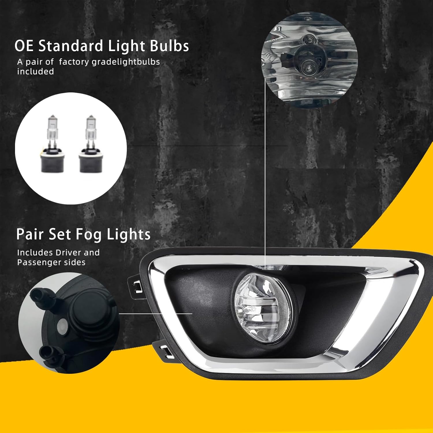 Fog Lights Assembly for 2015-2020 Chevy Colorado Front Bumper Driving Fog Lamps with Switch and Wiring Kit(1 Pair Clear)