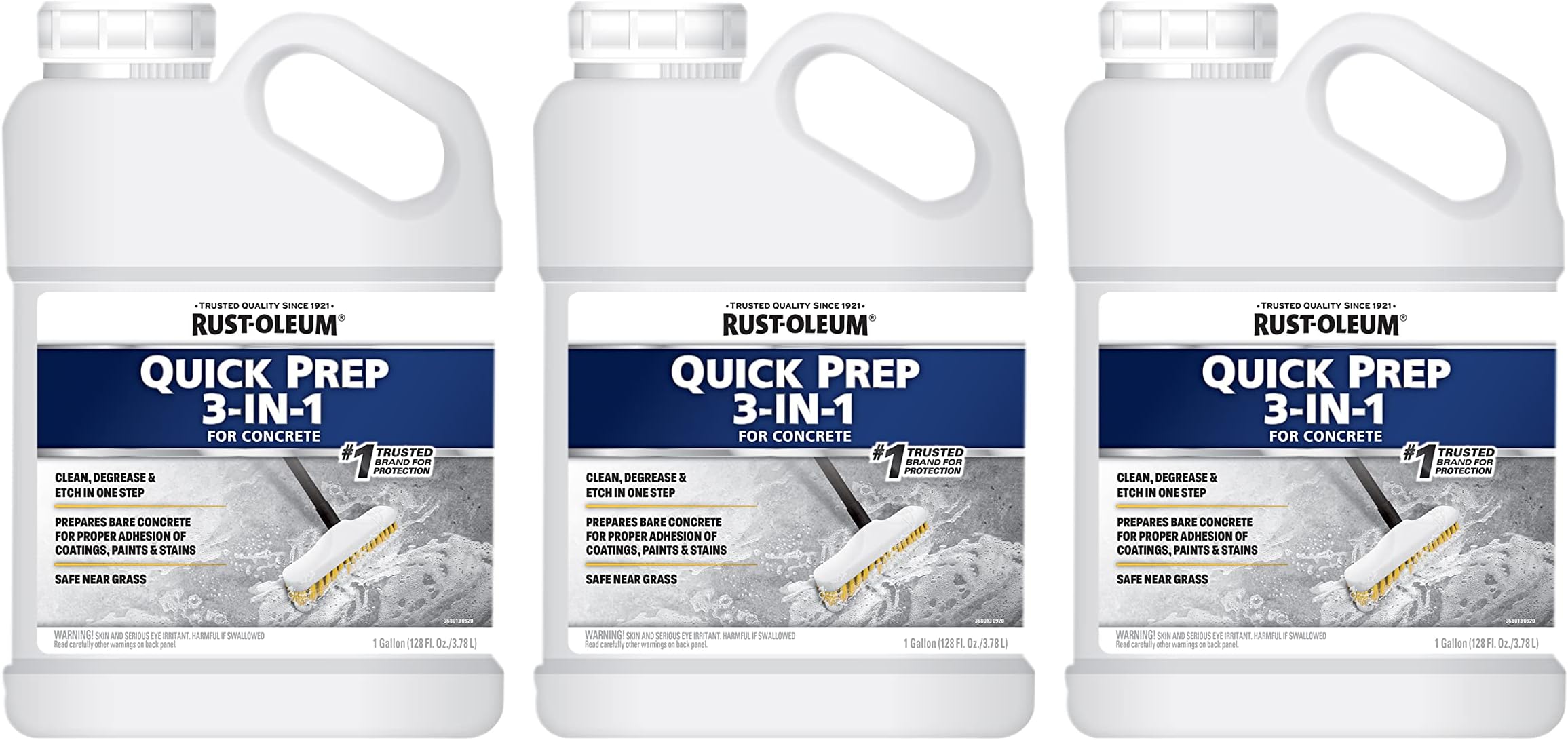 Quick Prep 3-in-1 Cleaner Degreaser and Etch, Gallon, 3 Pack