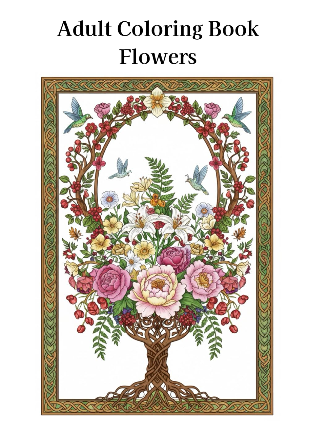 大人向け塗り絵　花