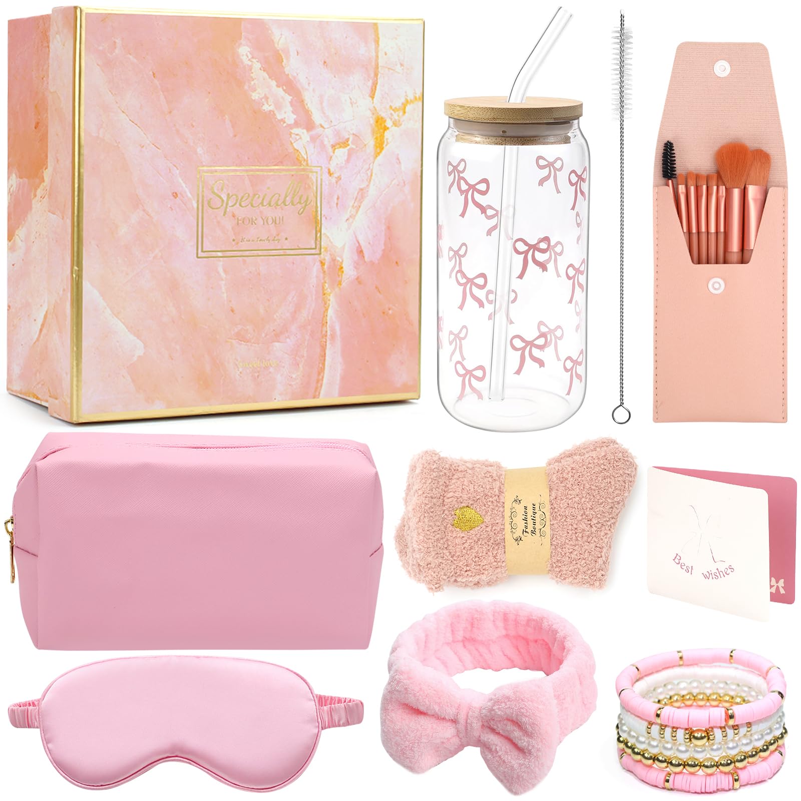 Regalo para niñas de cumpleaños juego escolar con neceser y vaso de cristal