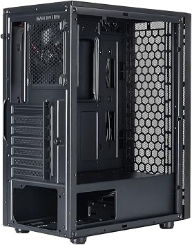 ARESGAME at-M1 Mid-Tower PC Case ، لوحة جانبية شفافة ودعم ATX / M-ATX ، دعم تبريد سائل يصل إلى 240 مم رادياتير ، أسود