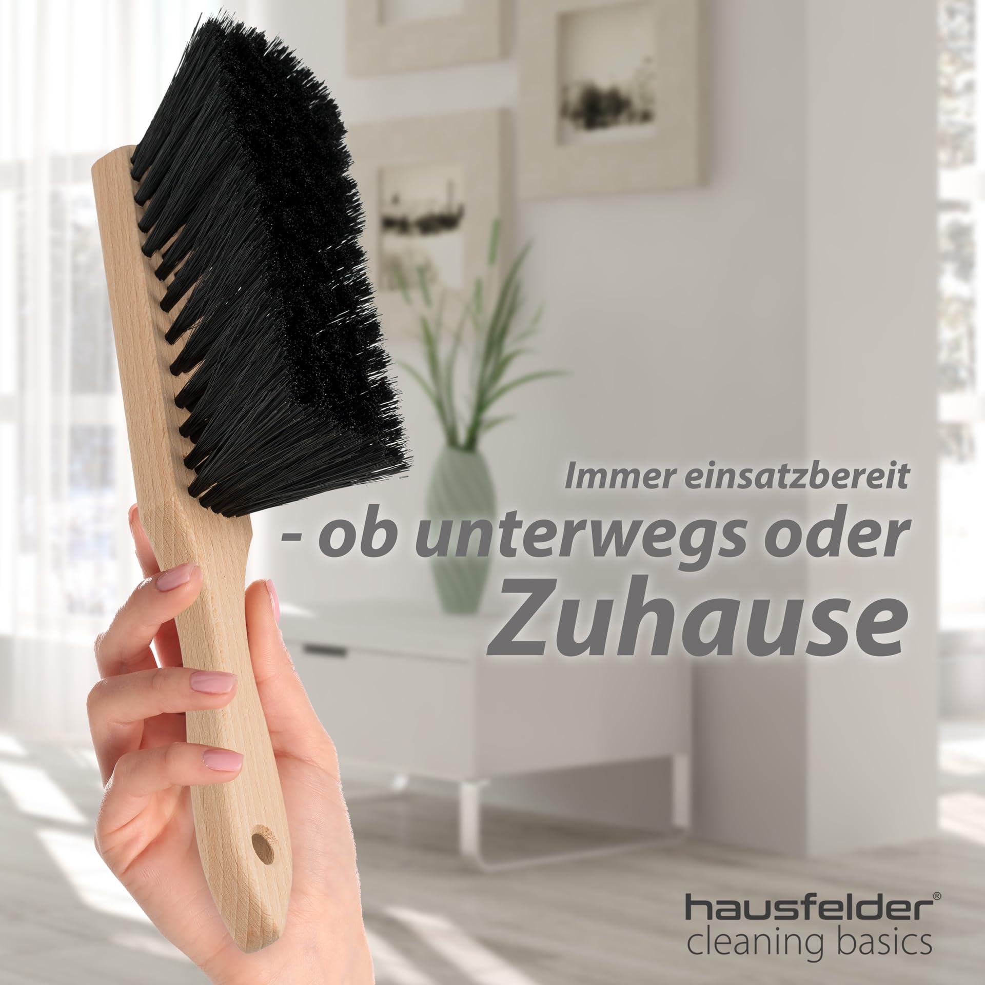Hausfelder Set di 2 scopini a mano, scopini a mano con setole morbide e medio-morbide