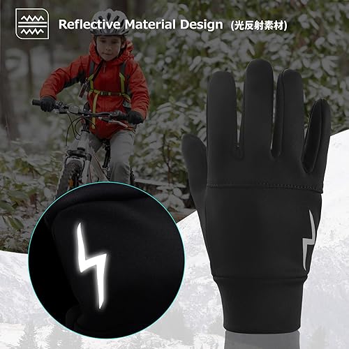 Miniatura 5 de Azarxis Guantes de esquí de nieve para niños, impermeables, resistentes al viento, cálidos guantes de snowboard para niños y niñas