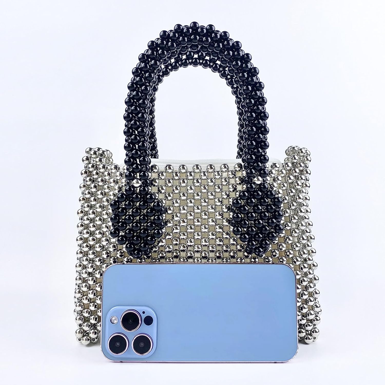 SHESRA Luxury Pearl Purses Shoulder Bag for Women Pearl Bag Handmade Bags Women's Crossbody Beaded Clutch Evening Bag Wedding Party Bridal Party Gifts 50