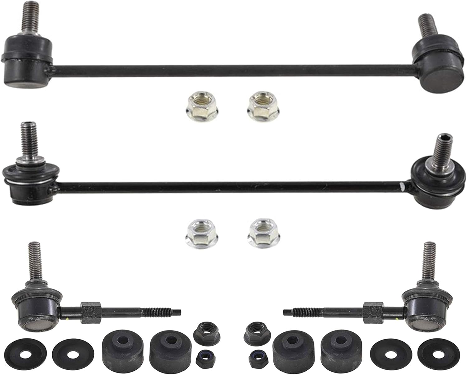 PartsW - 2 Rear Sway Bars + 2 Front Sway Bar Link Suspension Stabilizer Set