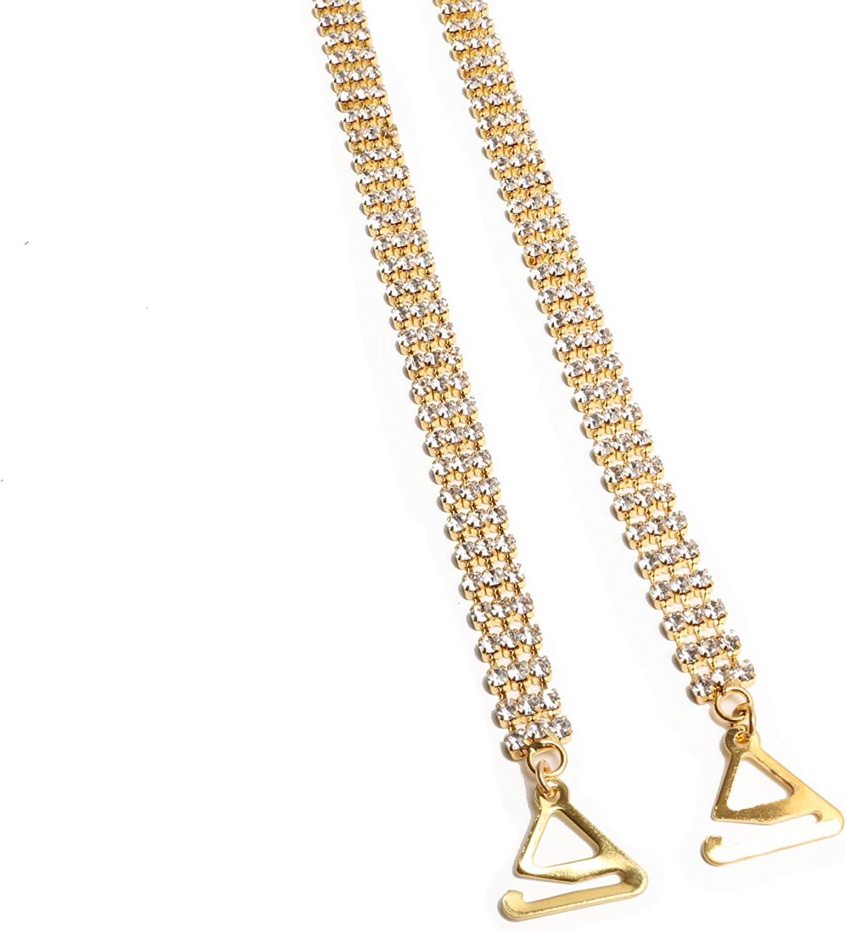 JHTYRhinestone Strap Invisible Anti-Skid Strap Flashing sparse Double Row Strap