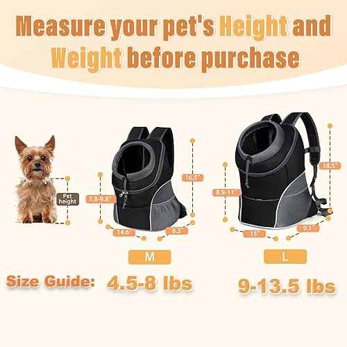 Miniatura 2 de YUDODO Mochila transportadora de perros para mascotas, mochila frontal transpirable reflectante segura para la cabeza hacia afuera para perros