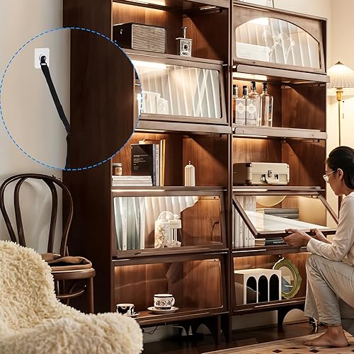 Miniatura 6 de 2 correas ajustables de seguridad para TV, anclaje de pared para muebles, sin taladro, anclaje adhesivo para muebles, correas para terremotos para
